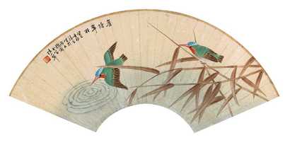 陈小翠 花鸟 扇面